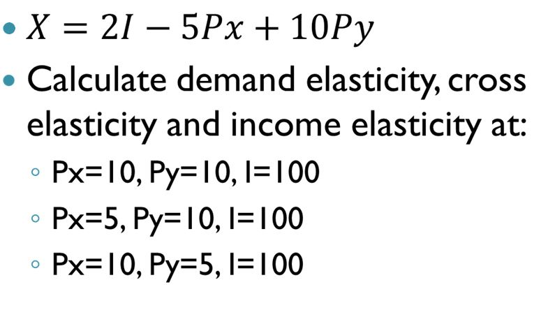 Solved Calculate Demand Elasticity, Cross Elasticity And | Chegg.com