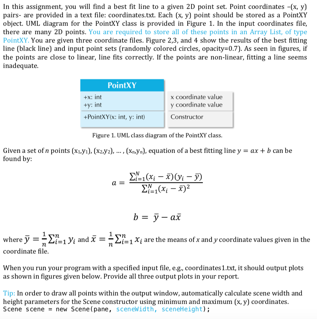 In this assignment, you will find a best fit line to | Chegg.com
