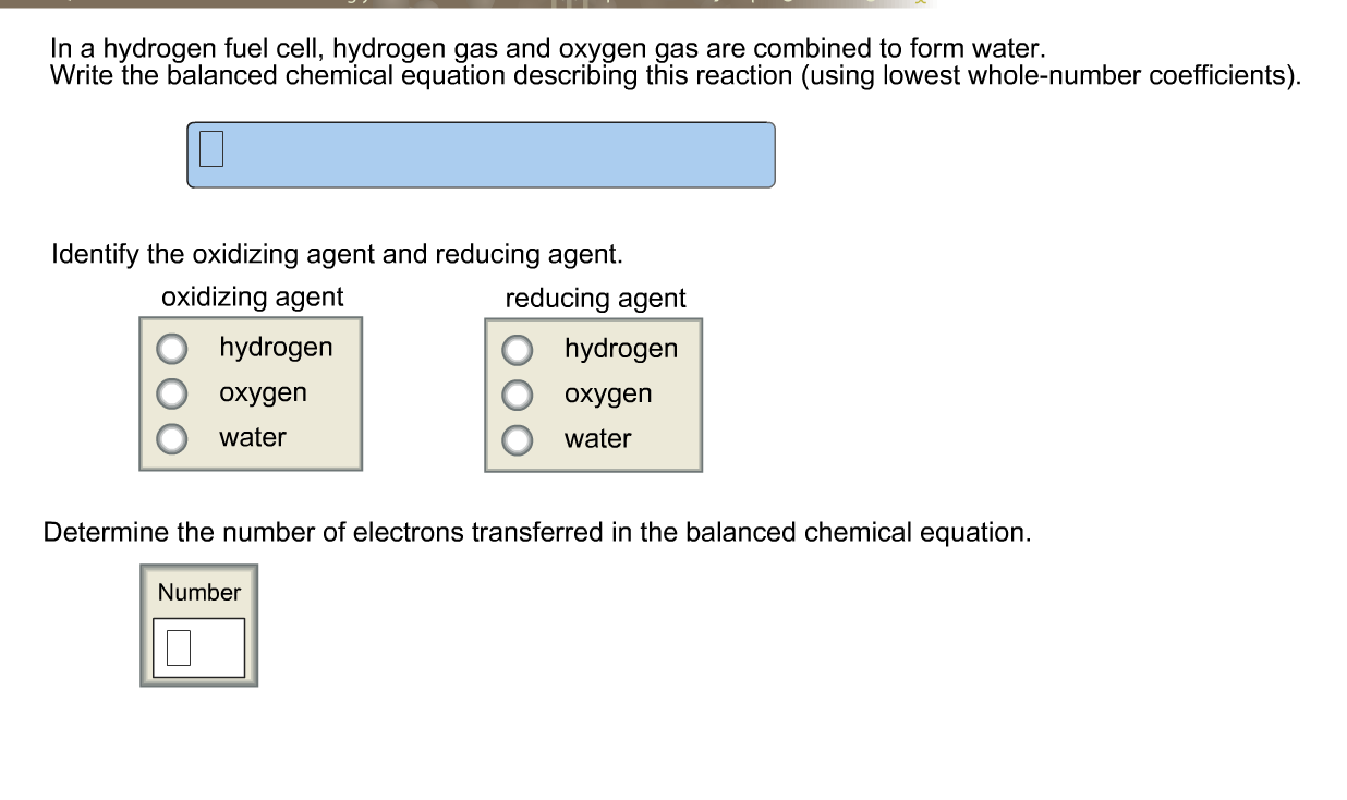 Solved In a hydrogen fuel cell, hydrogen gas and oxygen gas