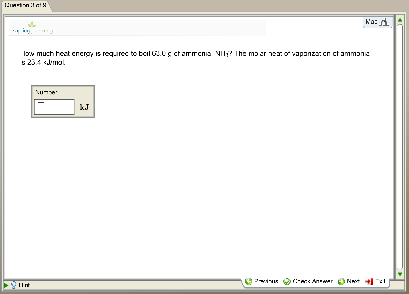Solved How much heat energy is required to boil 63.0 g of