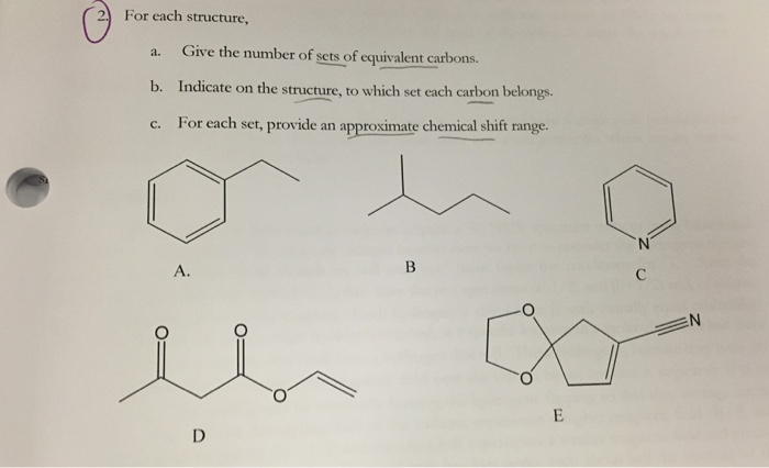 Solved For each structure, Give the number of sets of | Chegg.com