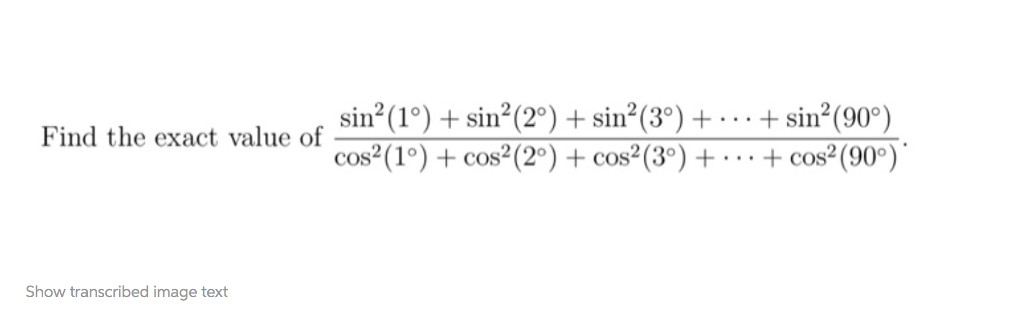Solved Find The Exact Value Of Sin 2 1 Degree Sin 2 2 Chegg solved-find-the-exact-value-of-sin-2-1-degree-sin-2-2-chegg