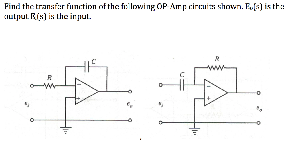 Solved Find the transfer function of the following OPAmp