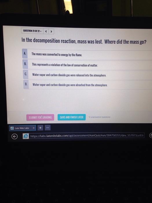 Solved When hydrochloric acid and zinc were combined, the