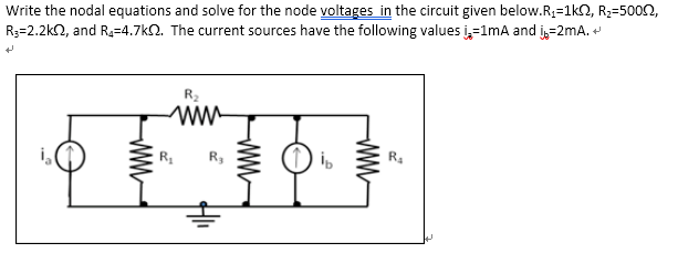 Solved Write the nodal equations and solve for the node | Chegg.com