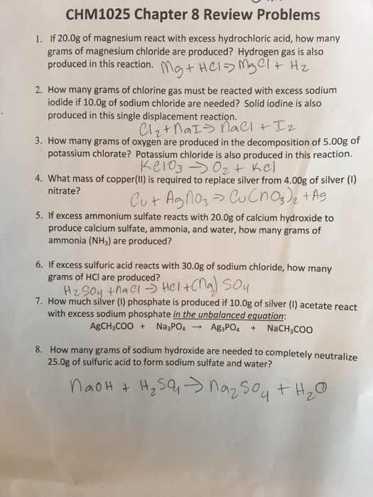 Solved Magnesium Metal Reacts With Hydrochloric Acid To