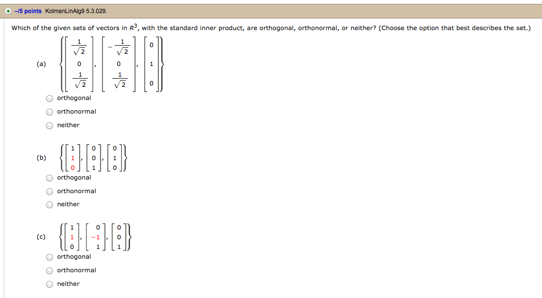 Solved Which of the given sets of vectors in R^3, with the