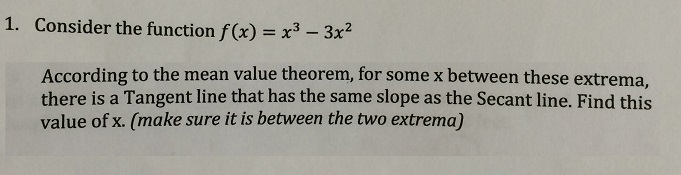 Solved Consider The Function F X X3 3x2 According To