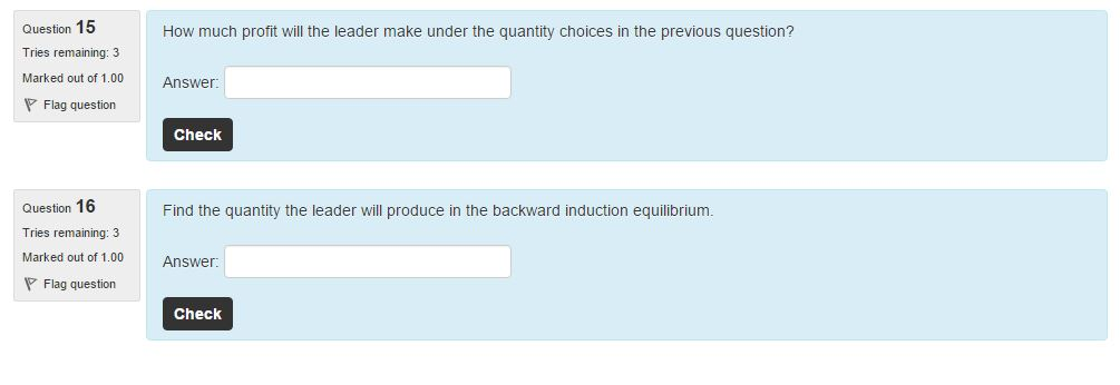 Solved Use the following information to answer questions | Chegg.com