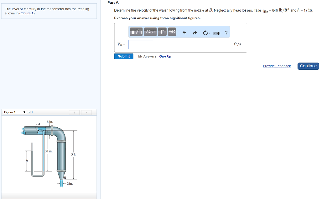 Solved Part A The level of mercury in the manometer has the