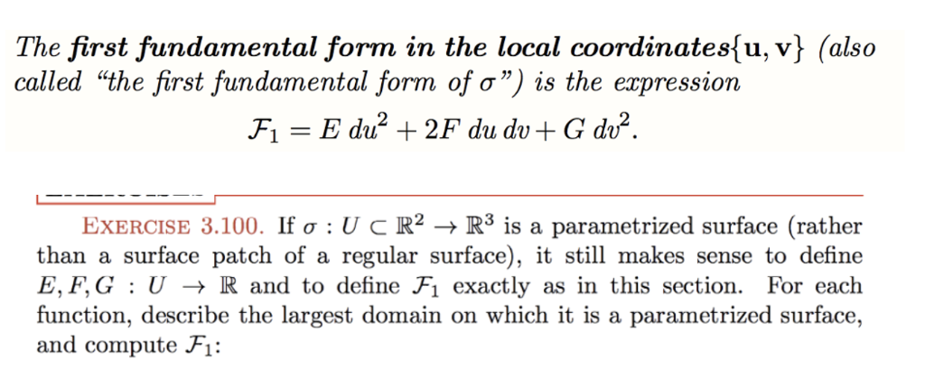Solved The first fundamental form in the local | Chegg.com