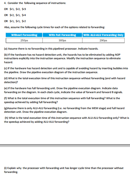 Consider the following sequence of instructions: OR | Chegg.com