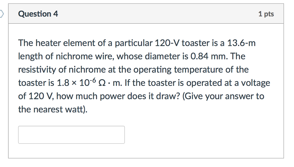 Solved The heater element of a particular 120V toaster is a