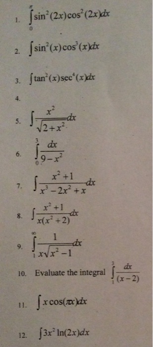 integrate cos 2 x * sin x dx from 0 to pi