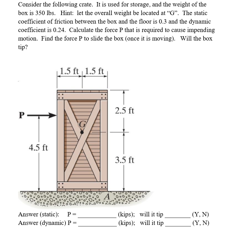 Solved Consider the following crate. It is used for storage,