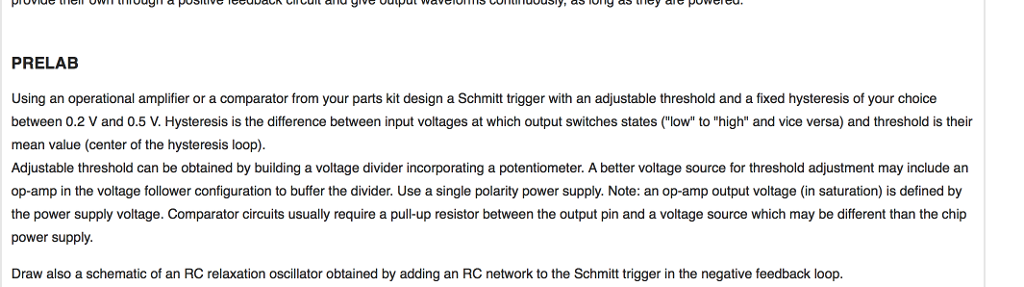 Solved PRELAB Using an operational amplifier or a | Chegg.com