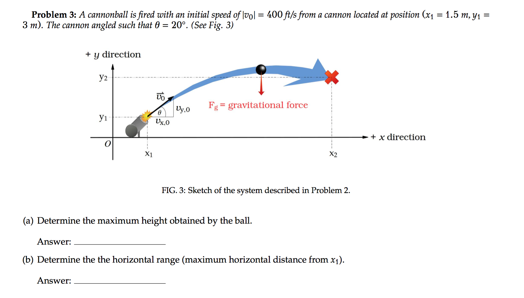 solved-a-cannonball-is-fired-with-an-initial-speed-of-v-0-chegg