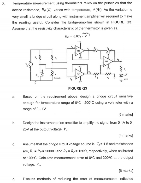 Solved Temperature measurement using thermistors relies on