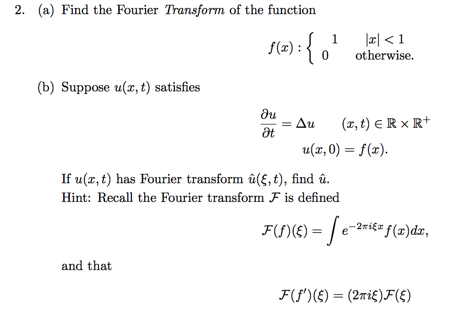 Solved 2. (a) Find the Fourier Transform of the function | Chegg.com