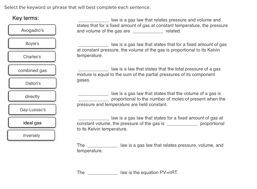 Solved Select the keyword or phrase that will best complete