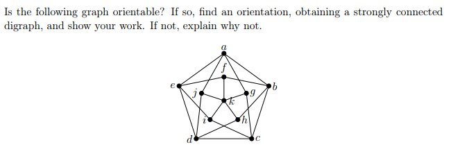 Is the following graph orientable? If so, find an | Chegg.com