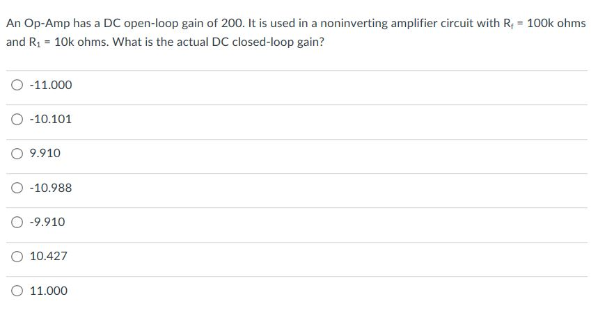 solved-an-op-amp-has-a-dc-open-loop-gain-of-200-it-is-used-chegg