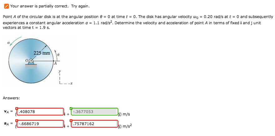 Solved Determine the velocity and acceleration of point A in | Chegg.com