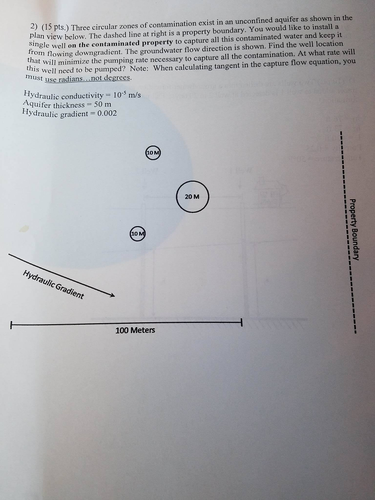 Solved Three Circular Zones Of Contamination Exist In An Chegg
