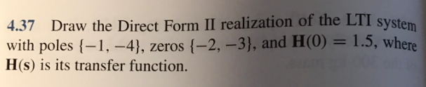 Solved Draw the Direct Form II realization of the LTI system | Chegg.com