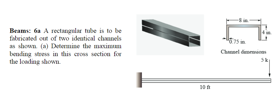 Rectangular Tube Span Solved Beams: 6a A rectangular tube is to be fabricated out | Chegg.com