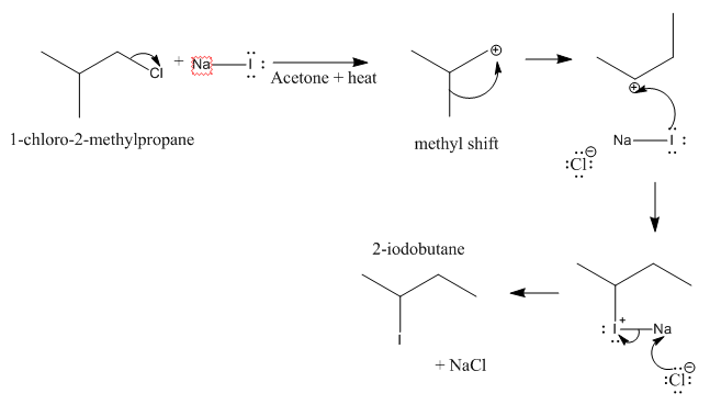 Solved 1-chloro-2-methylpropane Acetone Heat Methyl Shift 