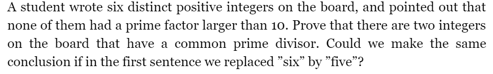 Solved A Student Wrote Six Distinct Positive Integers On The Chegg