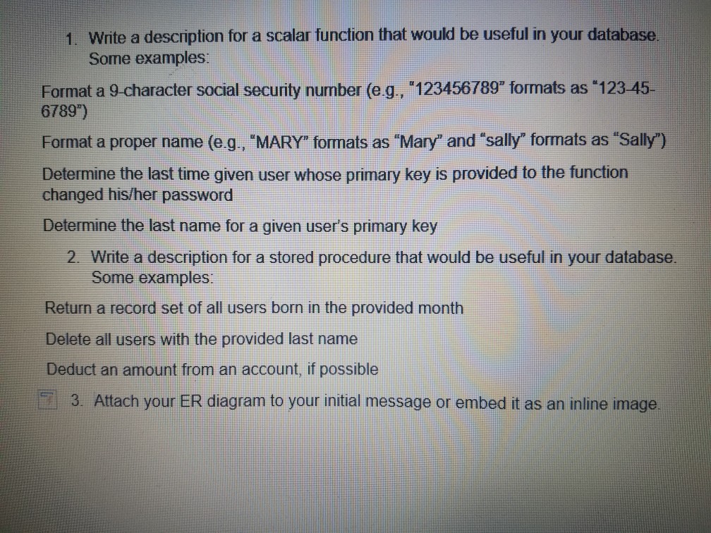 Solved 1. Write a description for a scalar function that | Chegg.com