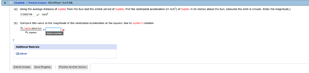 Solved Using The Average Distance Of Jupiter From The Sun 