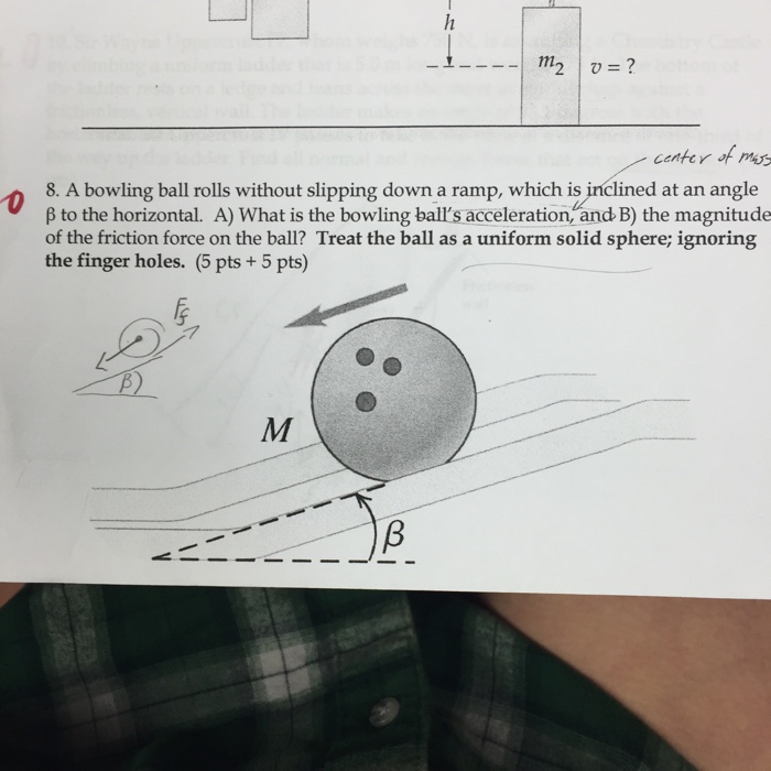 Solved A Bowling Ball Rolls Without Slipping Down A Ramp, | Chegg.com