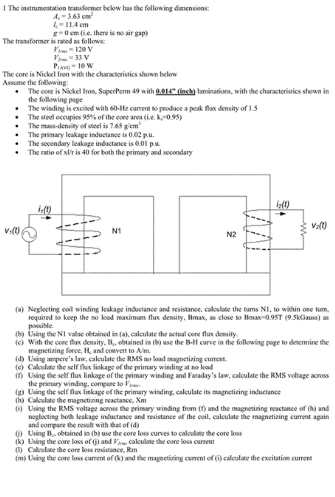 The instrumentation transformer below has the | Chegg.com