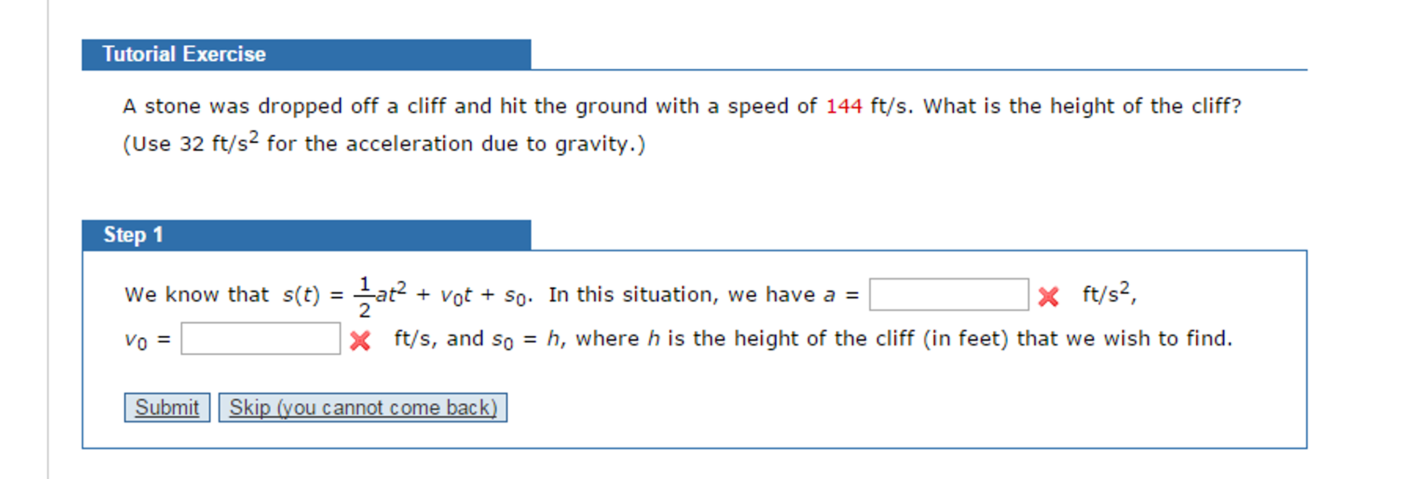 solved-a-stone-was-dropped-off-a-cliff-and-hit-the-ground-chegg