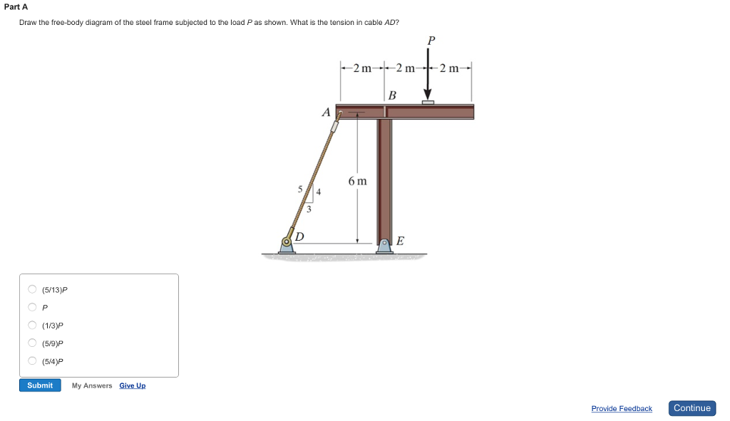 Solved Part A Draw The Freebody Diagram Of The Steel Fra