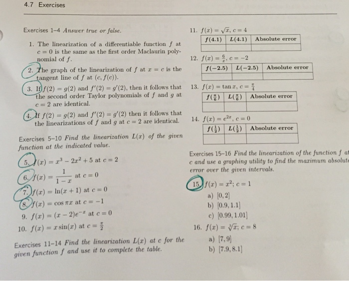 Solved 4.7 Exercises Exercises 1-4 Answer true or false. 11, | Chegg.com