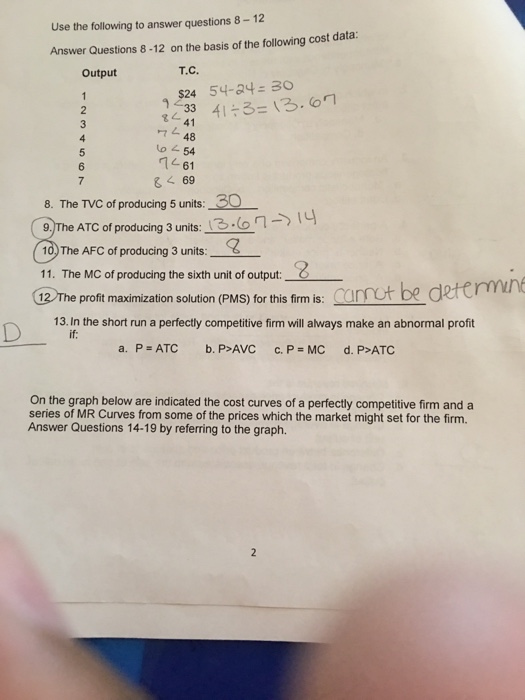 Solved Use the following to answer questions 8 - 12 Answer | Chegg.com