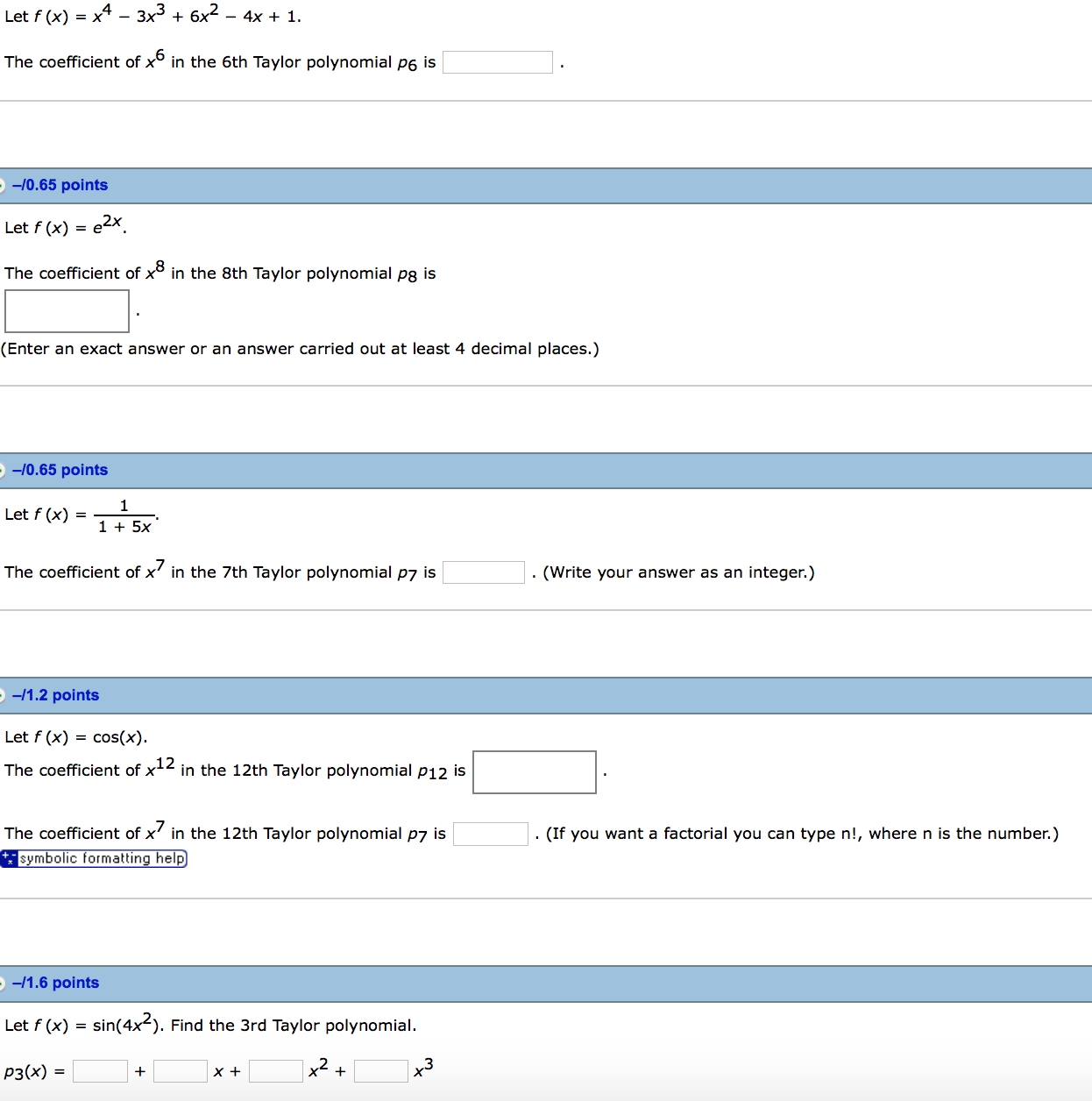 Solved Let F x 4 X 4 3x 3 6x 2 4x 1 The Chegg