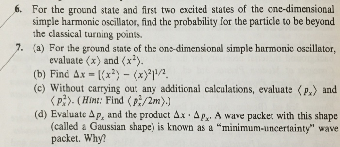 Solved For the ground state and first two excited states of | Chegg.com