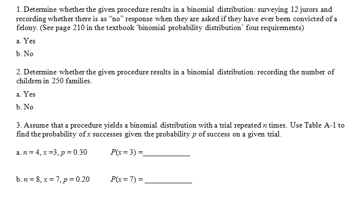 Solved Determine Whether The Given Procedure Results In A | Chegg.com