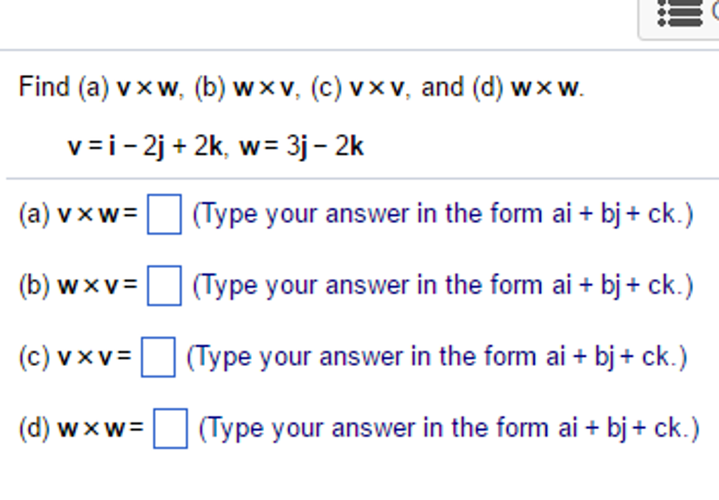 v times w calculator