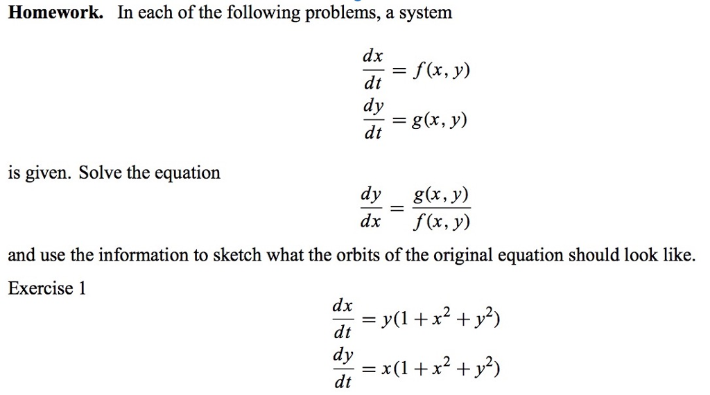 Solved Homework. In each of the following problems, a system | Chegg.com