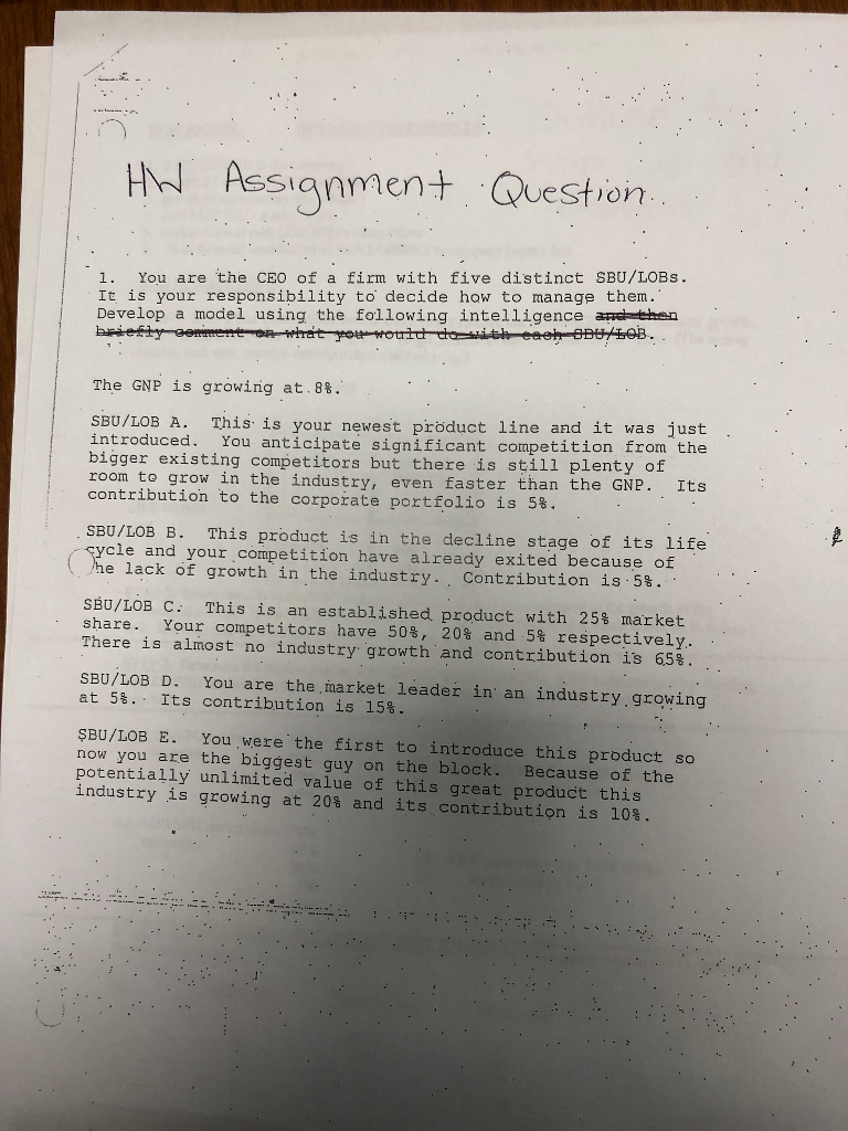 Solved Assianmen Question 1. You are the CEO of a firm with | Chegg.com