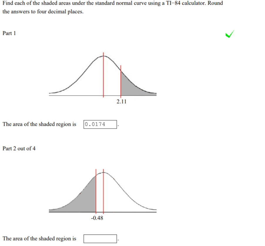 Area of deals shaded region calculator