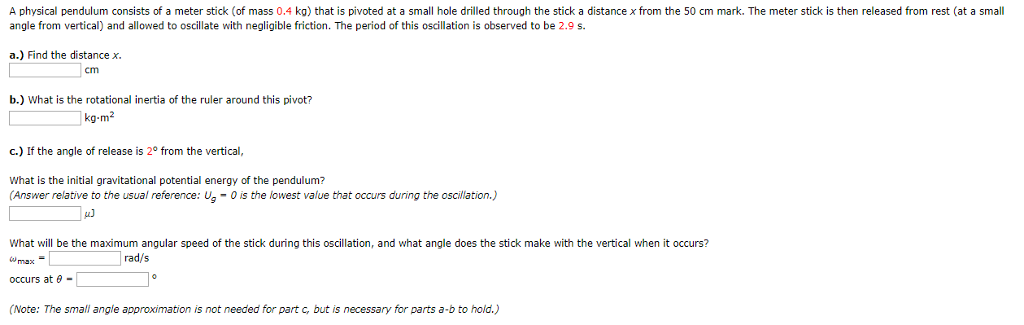 Solved A Physical Pendulum Consists Of A Meter Stick Of Chegg Com   Php3XydoX 