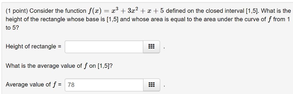 Solved (1 point) Consider the function f(x) = x3 + 3x2 + x + | Chegg.com