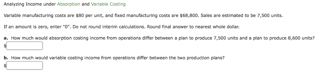 solved you can decrease the variable production costs ... Solved Variable Costing-Sales Exceed Production The | Chegg.com